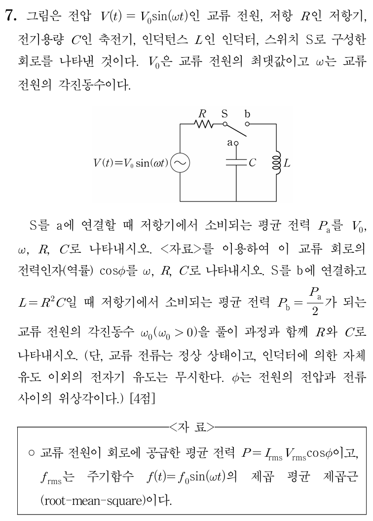 교류 전원의 각진동수