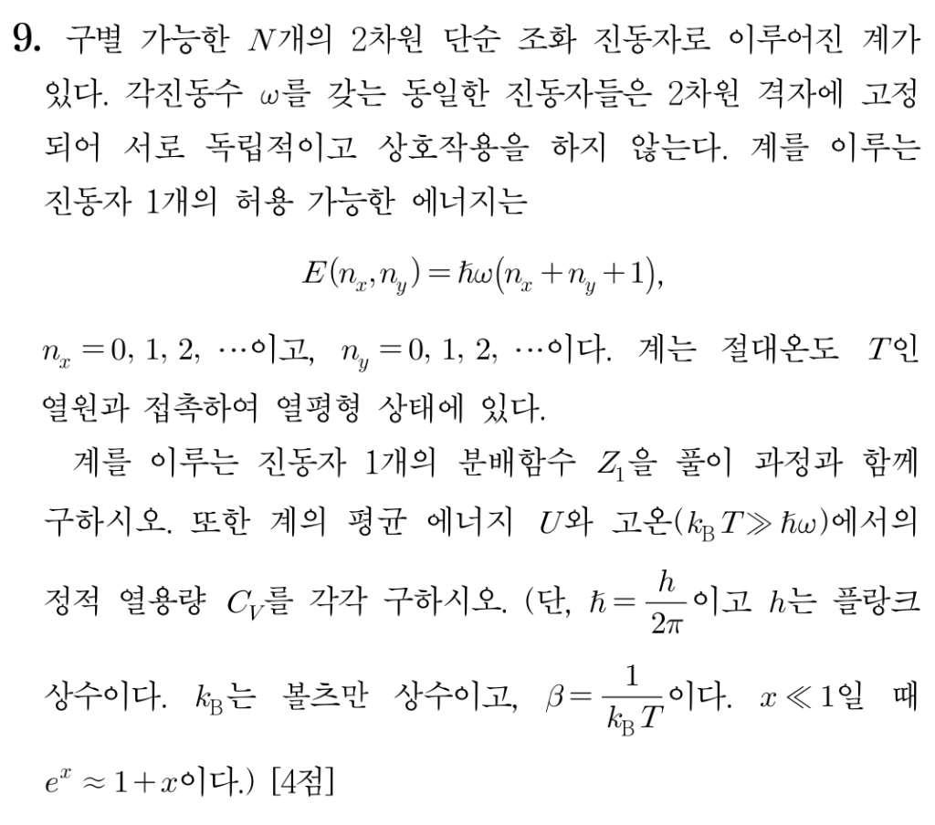 진동자의 분배함수