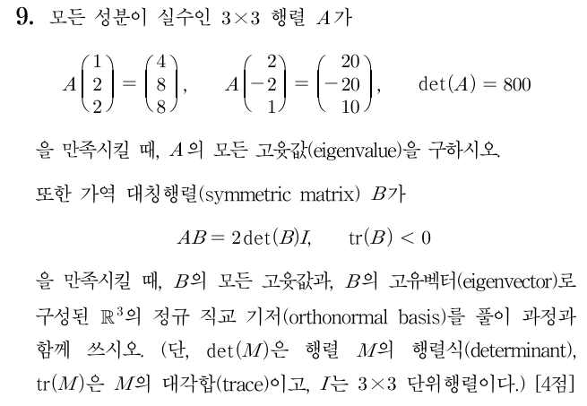 고윳값과 고유벡터 가역 대칭행렬