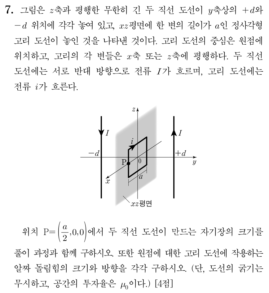도선이 만드는 자기장 크기