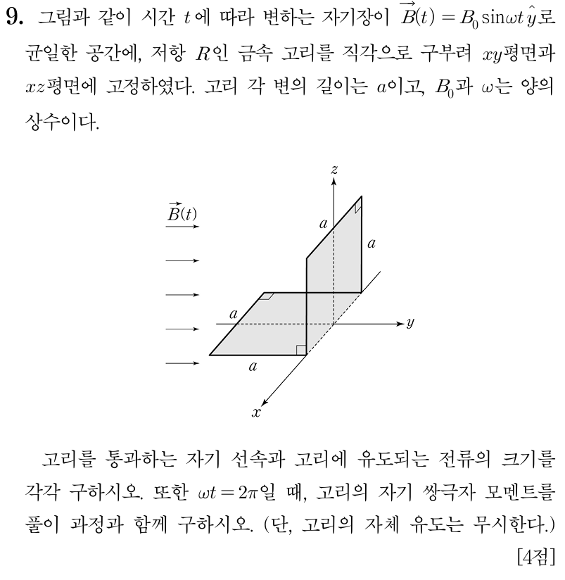고리의 자기 쌍극자 모멘트