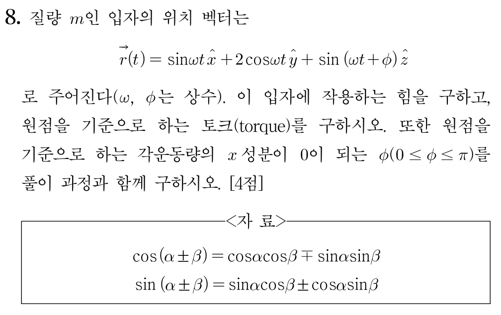입자의 위치 벡터와 토크
