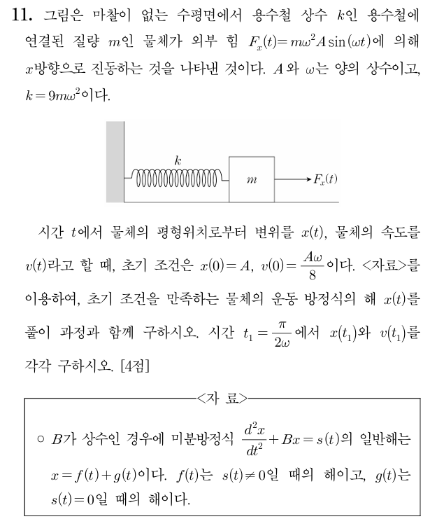 2026 중등임용 물리 용수철 운동에너지