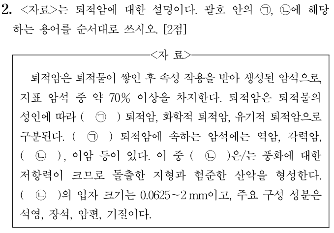 퇴적암의 분류와 사암의 특징